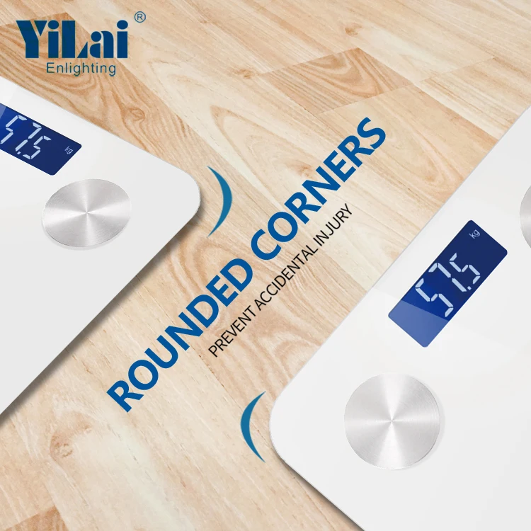 Top sale Tuya wifi scale 180kg White digital Body Fat Analyzer BMI weighing machine household  smart scale