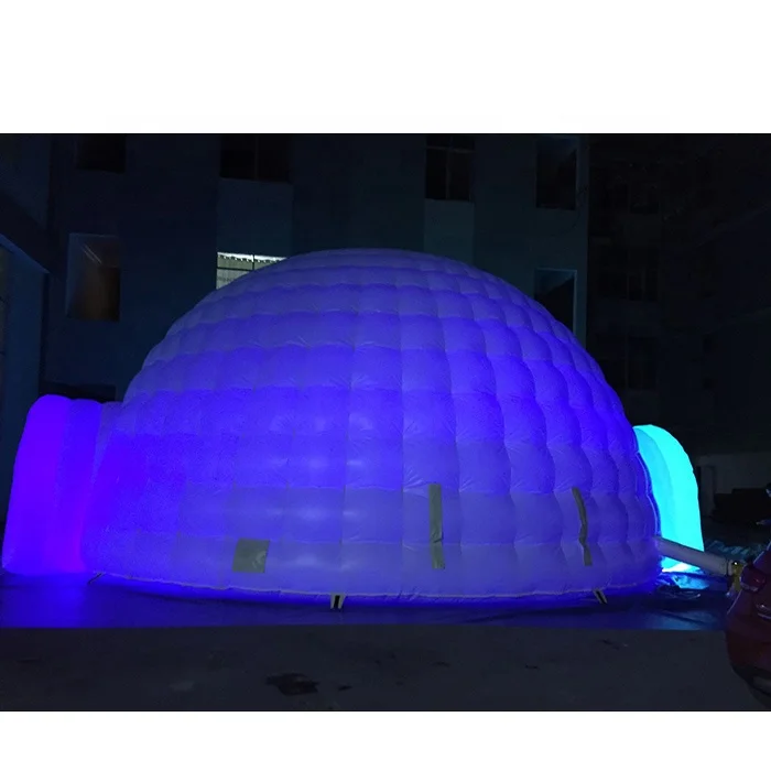 LED lighted inflatable igloo night club tent