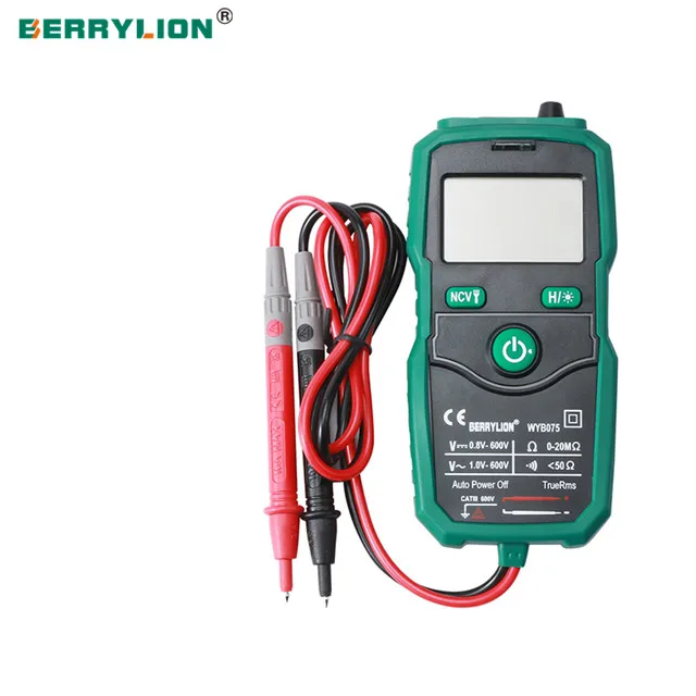 Berrylion WYB075 LCD Digital Multimeter AC/DC 750/1000V Digital Mini Handheld Multimeter for Voltmeter Ammeter Ohm Tester Meter