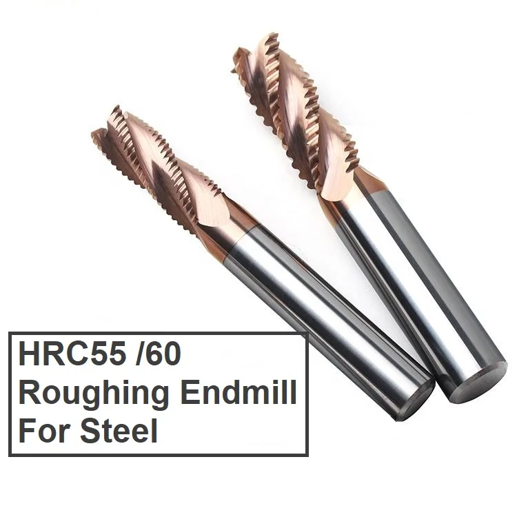 BKEA Rough milling cutter CNC Cutting Tool Solid PCD Carbide Flat End Mill