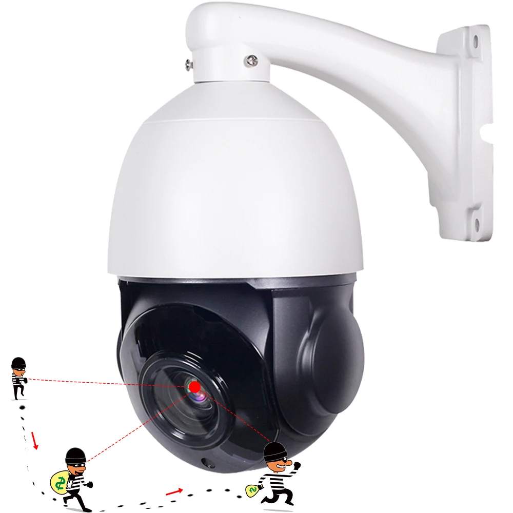Cheap low cost CCTV Security Auto Tracking PTZ Camera 30X ZOOM HD 4MP POE Speed dome IP Camera 2way Audio Xmeye H.265