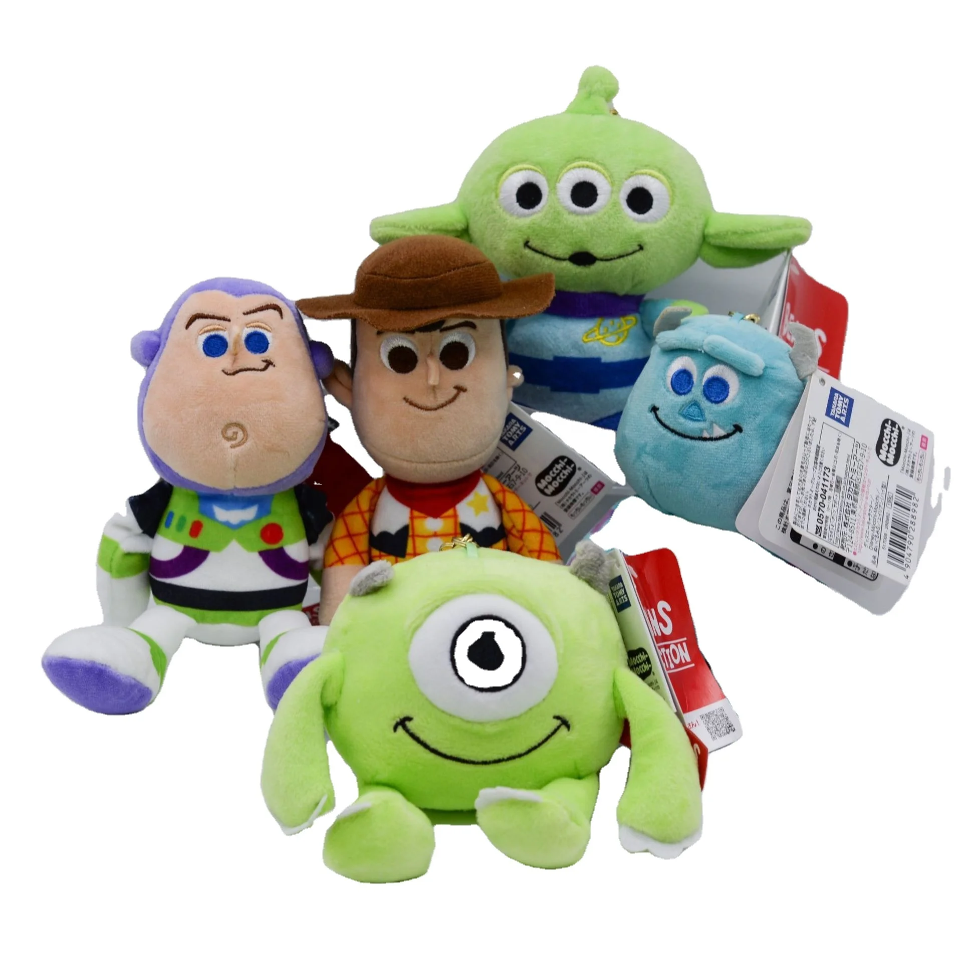 18cm Unisex Toy Stories 4 Plush Keychain Action Figure Toys Alien Ham Forky Buzz Light Year Woody Sullivan PP Cotton Great Kids