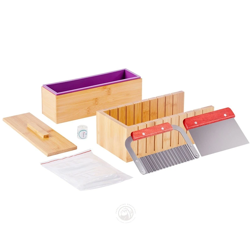 Premium Soap Making Kit Bamboo Soap Cutter and Mold and Cutter for Handmade Soap