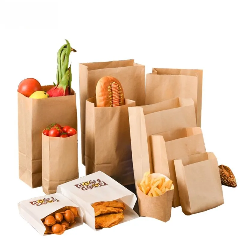 Custom printed with your own logo delivery for food to go packaging take away take out restaurant takeout paper lunch bags