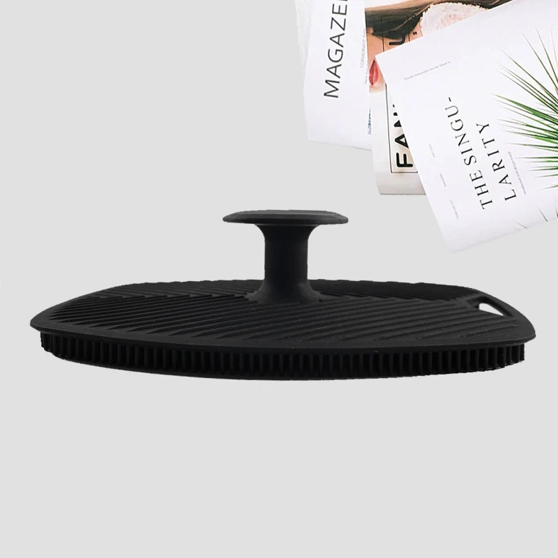Hot Sale Custom Logo Premium Silicone Bath Scrubber Exfoliating Back Face Hair Scalp Brush Black Silicone Body Scrubber For Show
