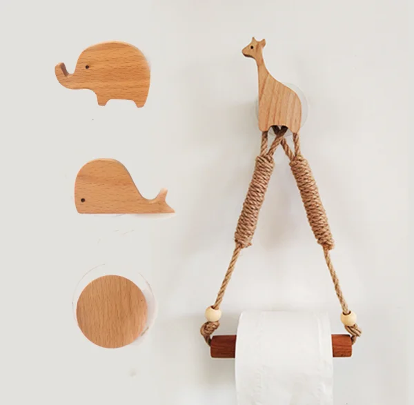 Hot sale cute animal shape cotton rope paper towel holder toilet paper holder stand paper towel holder wall mounted