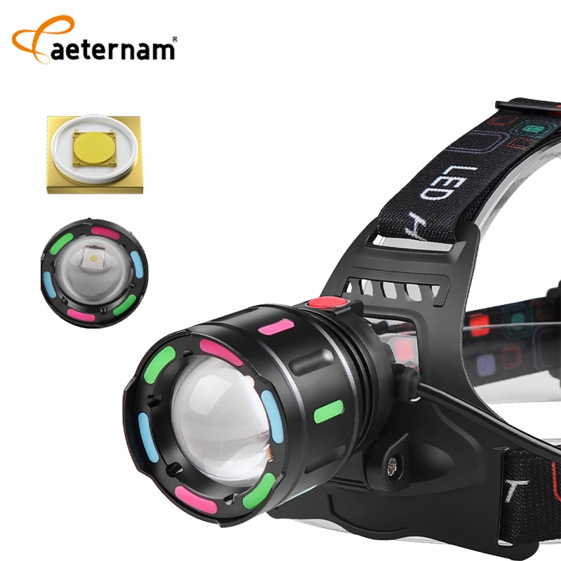 Aeternam 1200Lumen Fluorescent strip Powerful 1000m Rechargeable Zoomable Type-C Power Bank led flashlight working headlamp