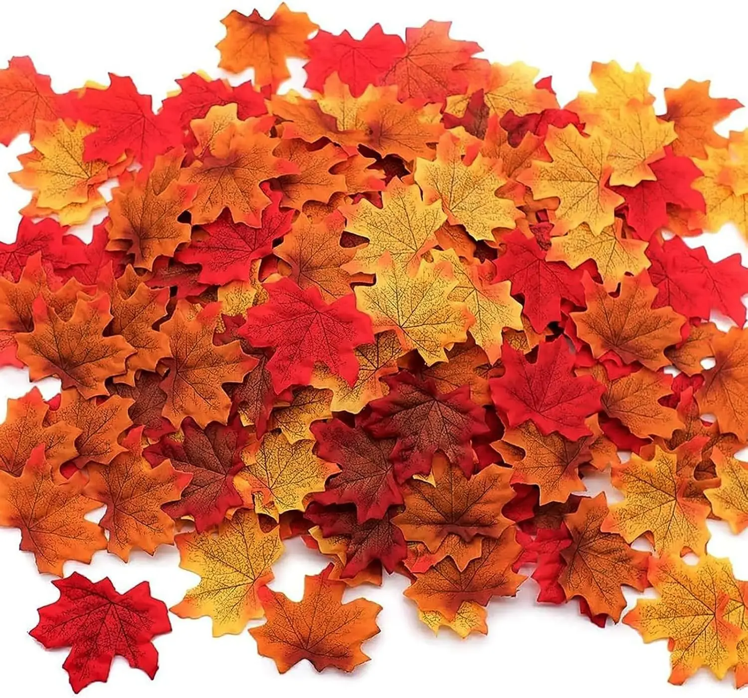 new style eco friendly material red plastic autumn artificial maple leaves for home decor