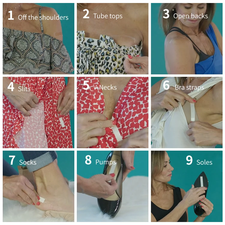 Strapless Top Deep V Dress Transparent Double Side Adhesive Fashion Antislip Sticker For Clothes