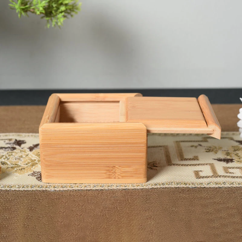 Storage box bamboo varnish finished small gift package box with sliding lid custom logo