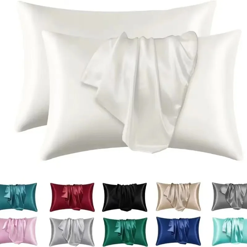 Baimai Luxury Silk Satin Pillowcase Set Cheap Pillow Cover Sets for Home and Hotel