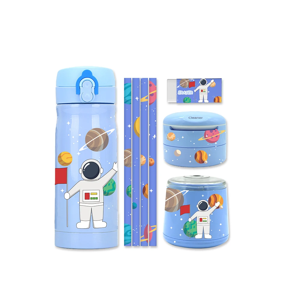 primary electric stationery set kids School supplies metal top gift luxury stationery set box