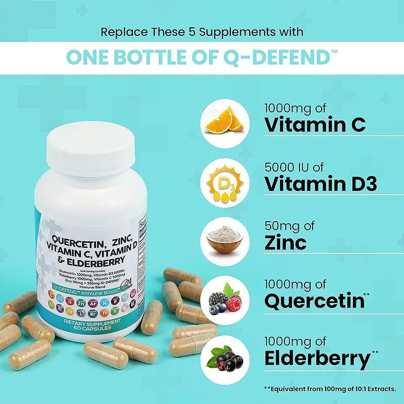 18 In 1 Sea Moss Echinacea Quercetin Zinc Vitamin C & D Elderberry Immune Booster Softgel Capsules For Dietary Supplement