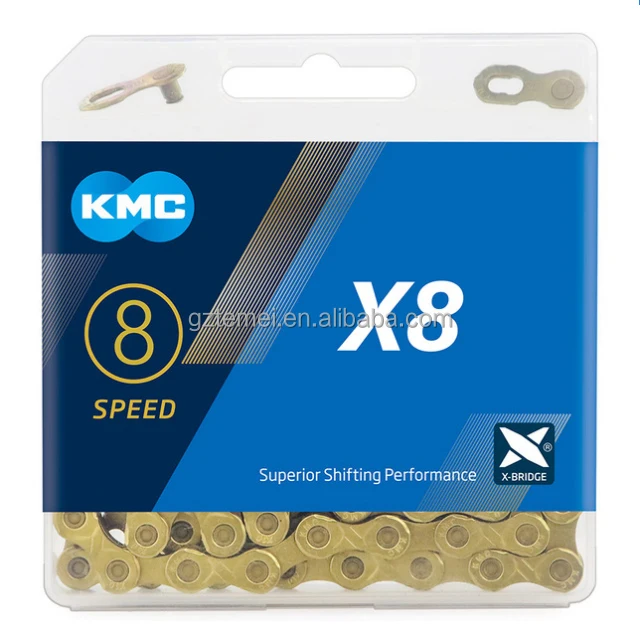 КМК X8 Ti-N золото MTB дорожный велосипед цепи 8 скоростей велосипедный цепи для ручек SHIMANO/SRAM переключатель системы