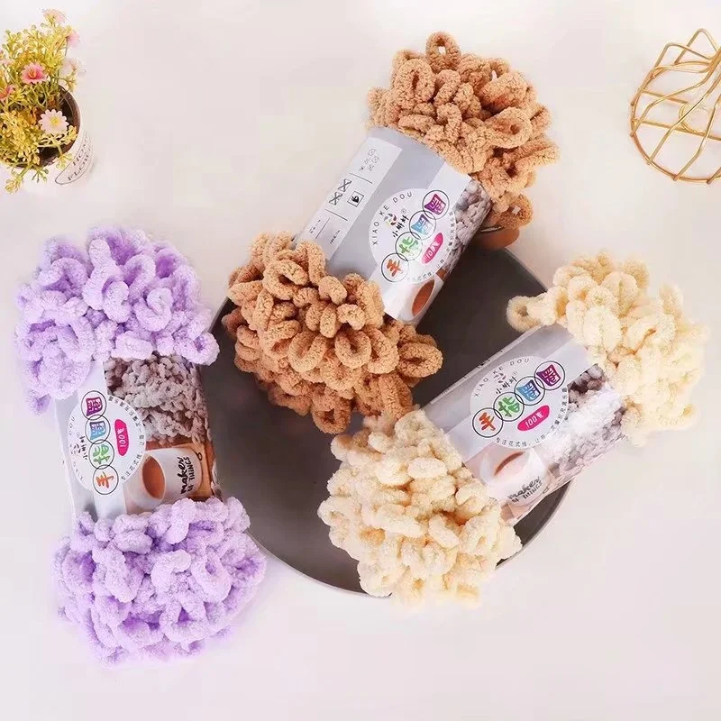 Crochet Puffy Baby Blanket Yarn Soft Hand Knitting Super Chunky Bulky Woven Finger Loop Yarn Fancy yarn