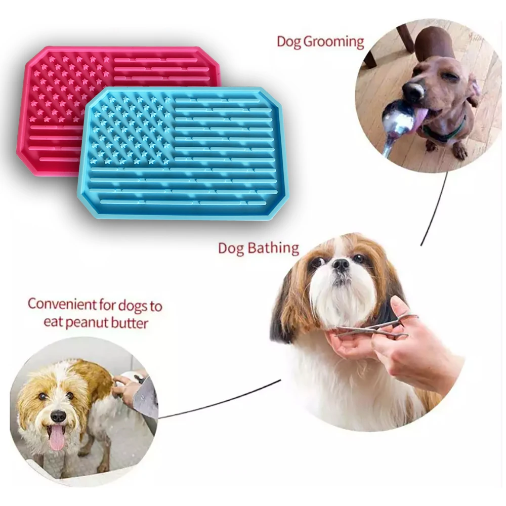 Pet Slow Feeder Silicone Lick Mat Eco-friendly Durable Dog Lick Pad for Pet Bathing Grooming