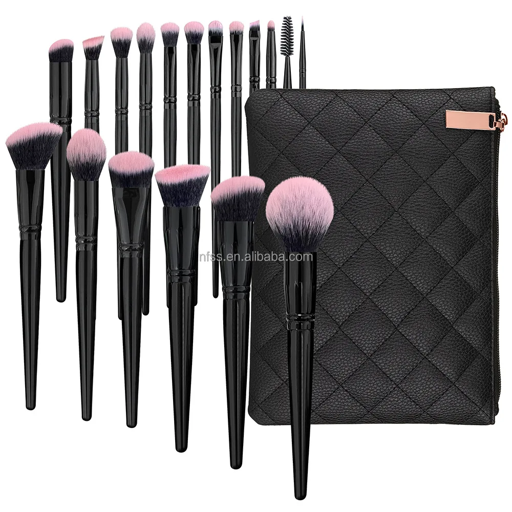 Wholesale 18 pcs Luxury Professional  Cosmetic Brushes Set Tool Custom Logo Make Up High Quality Makeup Brushes Set With Bag