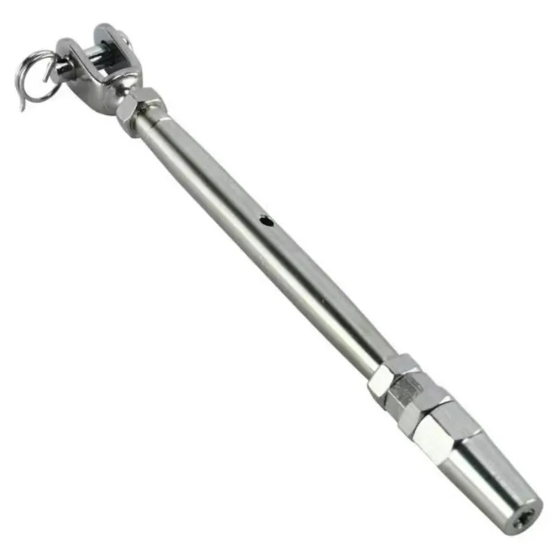 Stainless Steel Close Body Threaded Stud Tension Swageless Jaw Fork Terminal Turnbuckle With Quick Installation