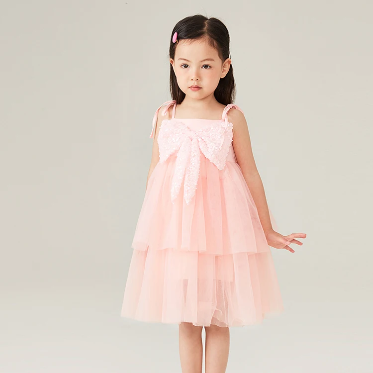 Toddler Girl Flower Birthday Tulle Dress Backless Bow Wedding Gown Kids Party Wear Princess Blue Dress Baby Girl Bowknot Dresses