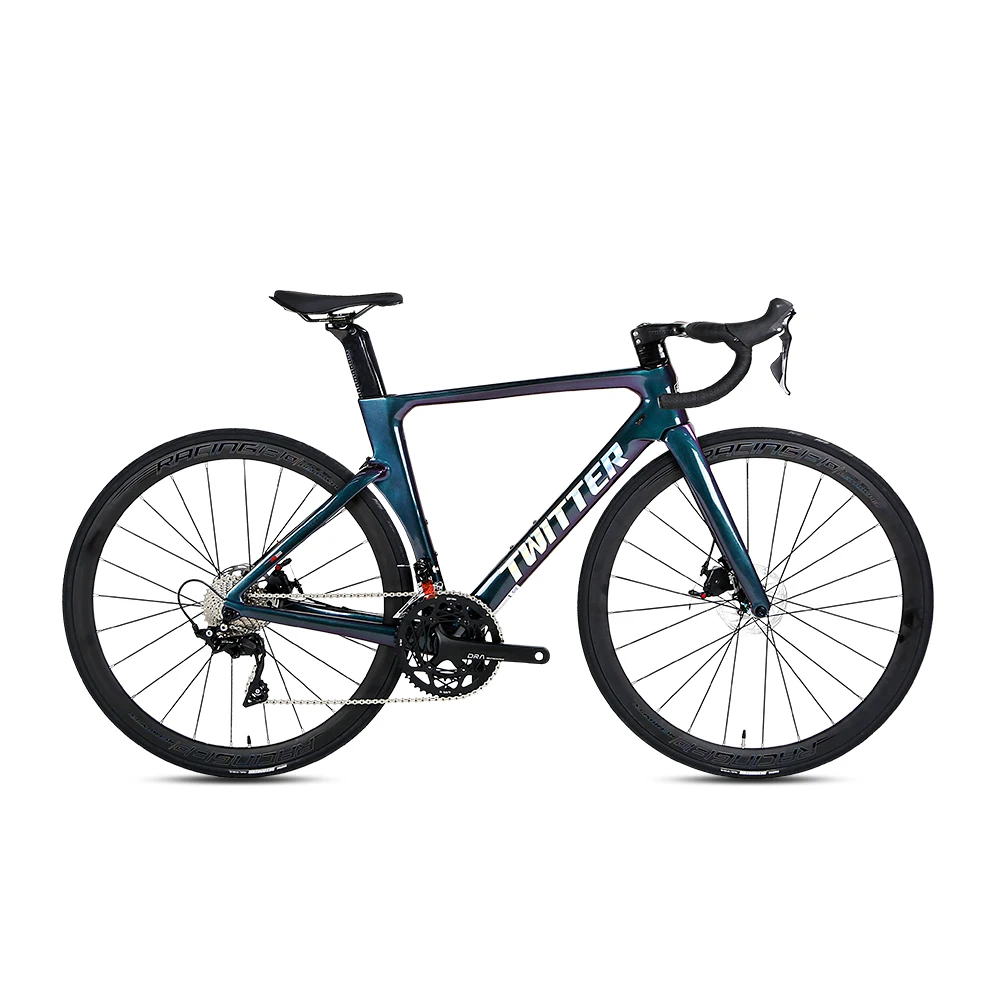 Twitter цикла сварочный аппарат AURORA-дисковые тормоза SHIMANO 105/R7000 22 скорость Дорожный велосипед 700C велосипеда голографическая гоночный углеродный шоссейный с дисковым тормозом