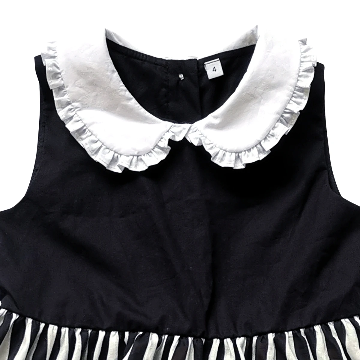 Custom Fabric Wholesale Baby Girl Dress Spring Autumn Fashion Black White Stripes Dress children girls new Style Boutique Dress