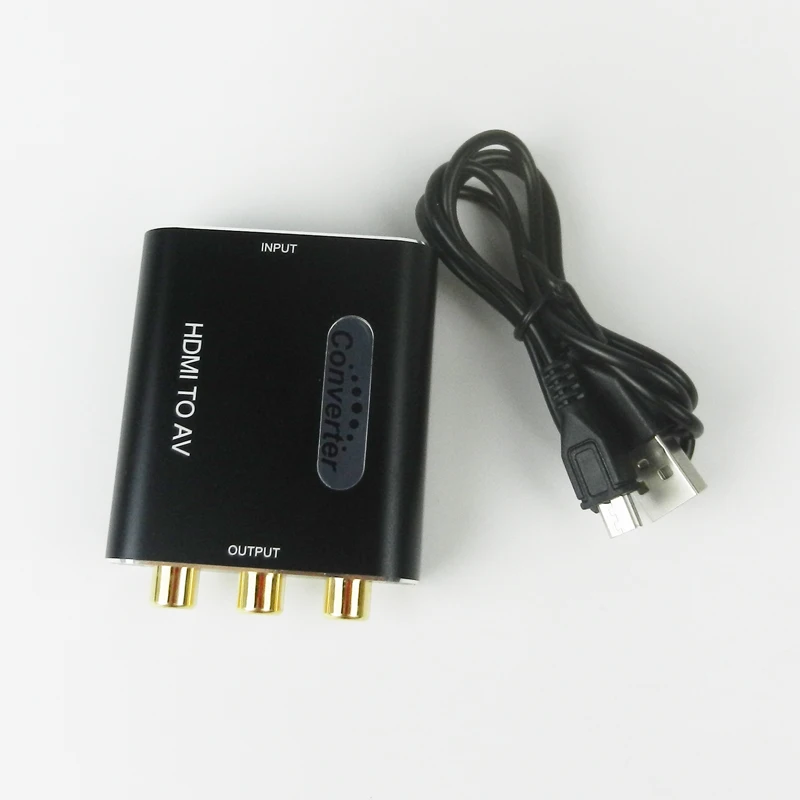 High quality 1080p black mini av converter to hdmi rca cvbs adapter converter HDMI TO AV Adapter video output adapter