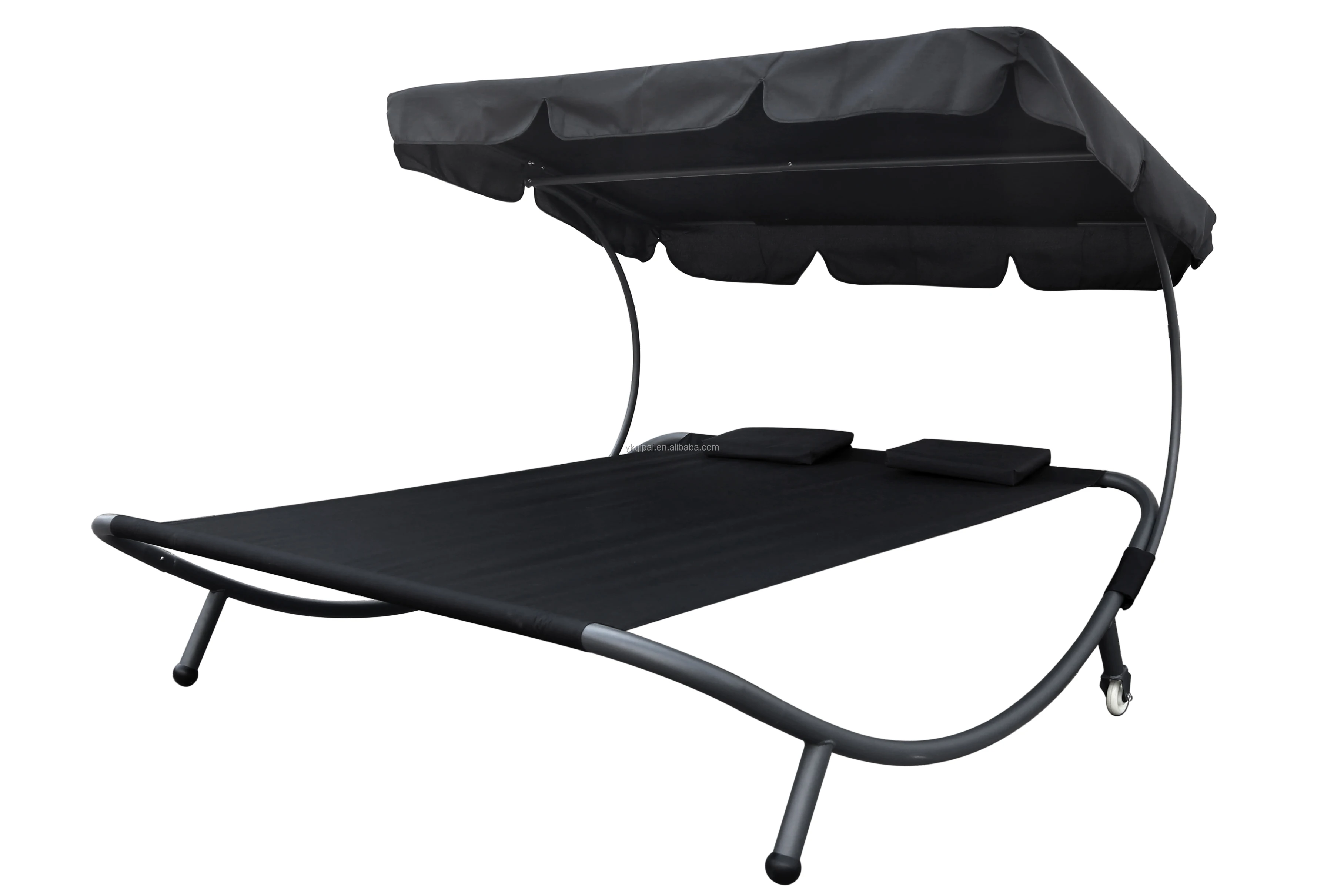Современный стиль уличный патио складная кровать двойная шезлонг портативный гамак кровать с солнцезащитным козырьком