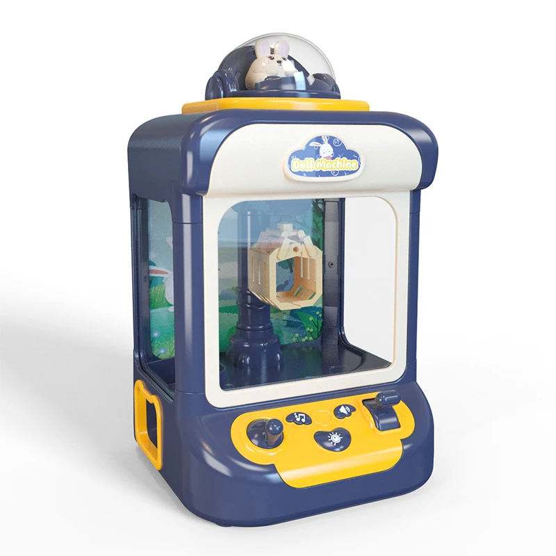 mini play toy claw machine educational electronic music cute rabbit doll catcher crane game plastic grabber toy for kids