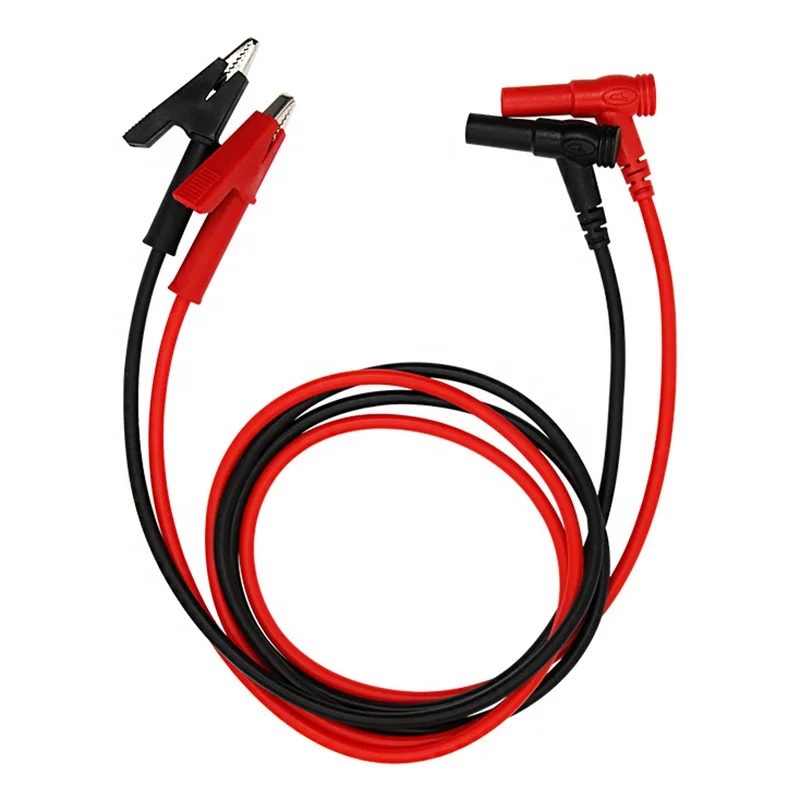 Factory low price black+red 4mm banana plug to alligator clip test lead 1M 15A Multimeter cable