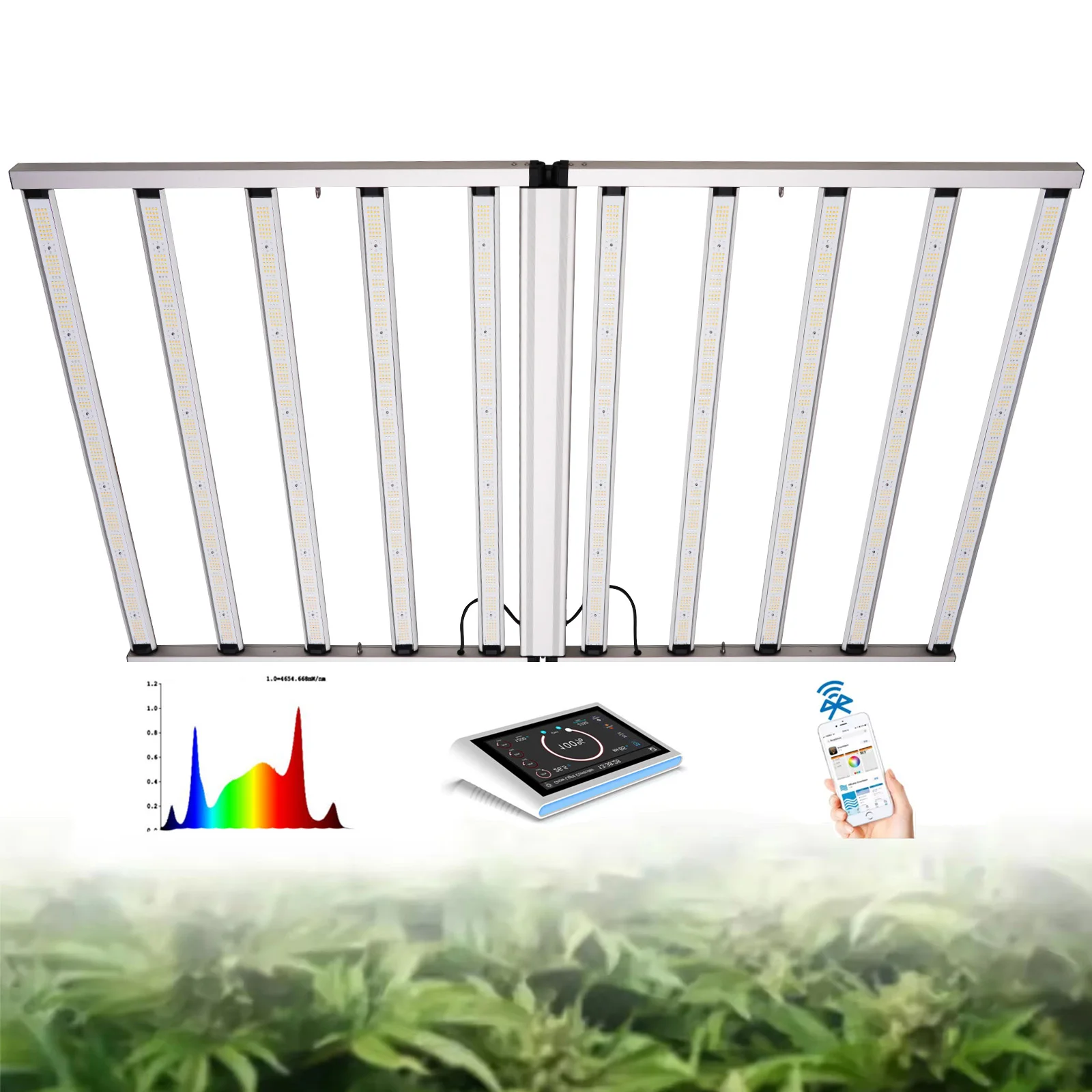 Best Hydroponic Full Spectrum LM301 650W 720W 800W 8 Bar Commercial LED Grow Light With 0-10V Dimming