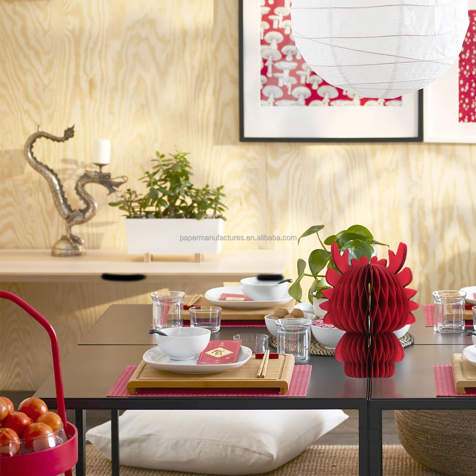 2024 new products Chinese zodiac signs Red Dragon Paper Ornament table display home decor