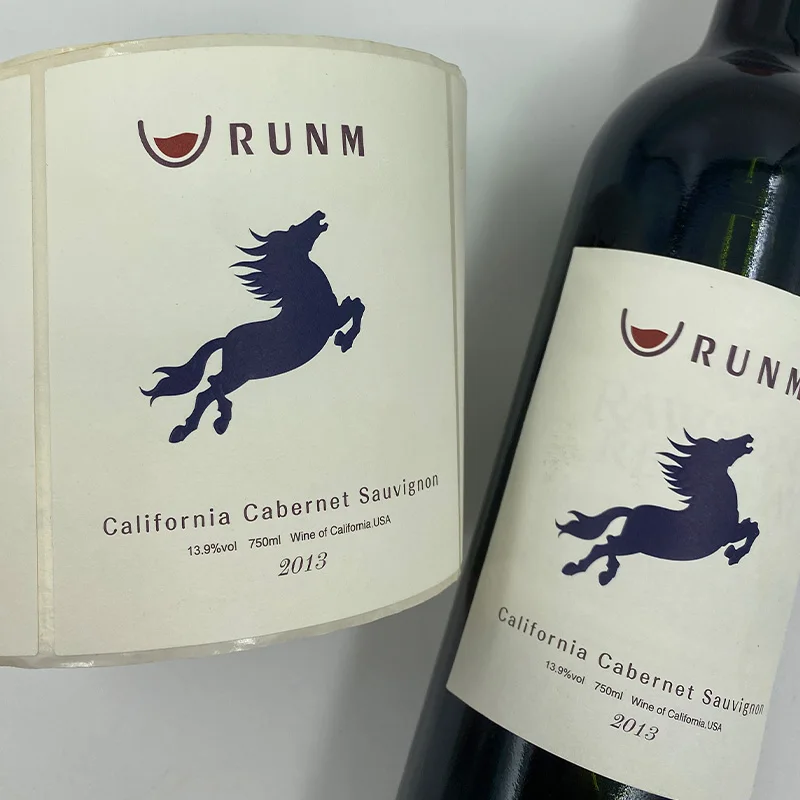 Custom red wine bottle label self-adhesive waterproof red wine cocktail bottle label sticker