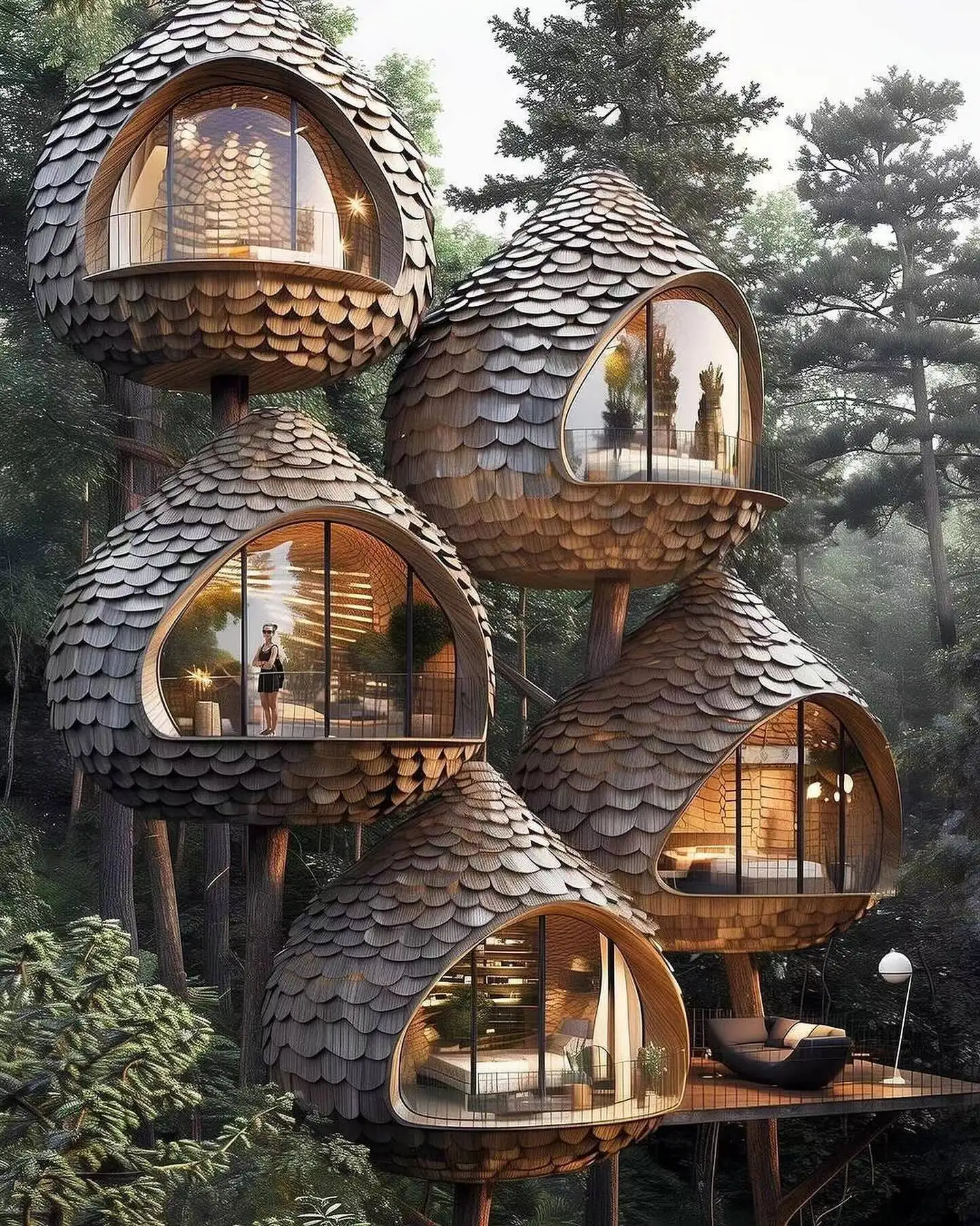 Custom Creative Seeds Wooden House Ins Portable Tiny Hotels Tree House