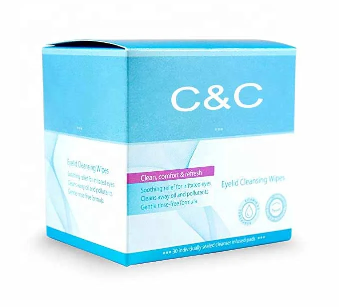 Pre-Moistened Dry Red Eyes Gentle Rinse-Free Formula Individually Wrapped Eyelid Cleansing wet Wipes