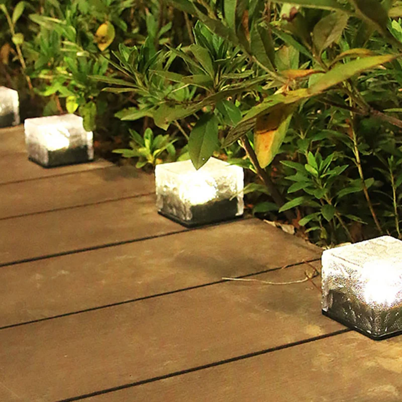 High quality waterproof garden light ice brick lamp led underground solar buried light