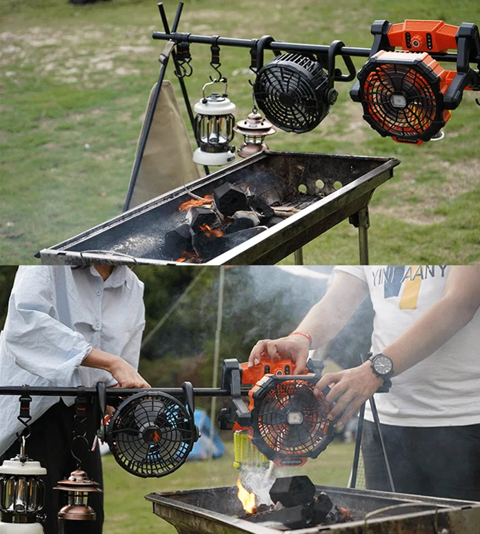 SRL X41 Outdoor camping remote control small fan USB charging wall hanging rechargeable hanging wireless ceiling tent fan