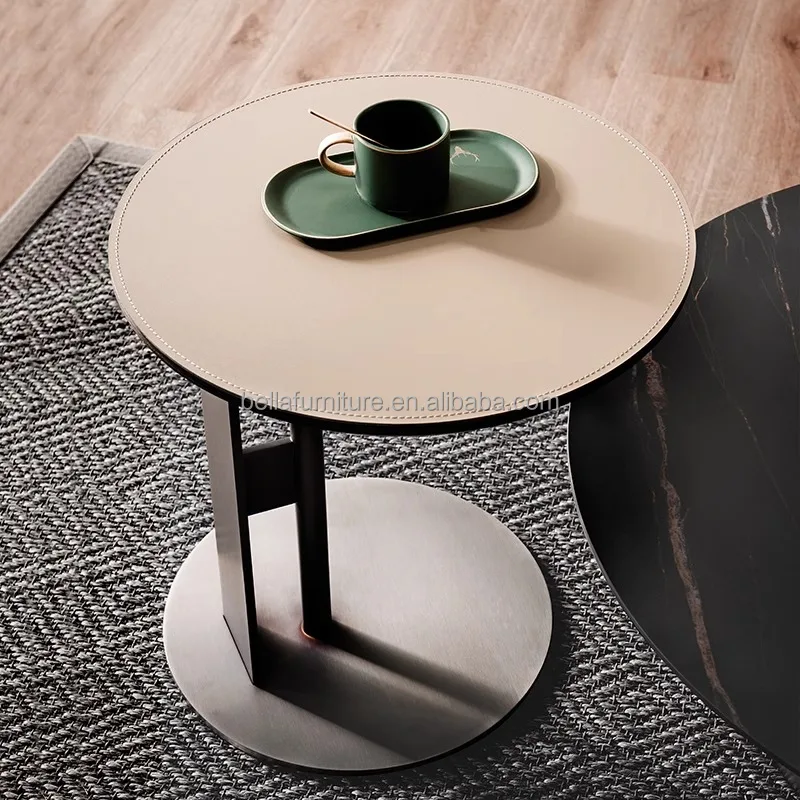 modern Simple style living room furniture Italian simple and fashionable small Metal coffee table and small corner table