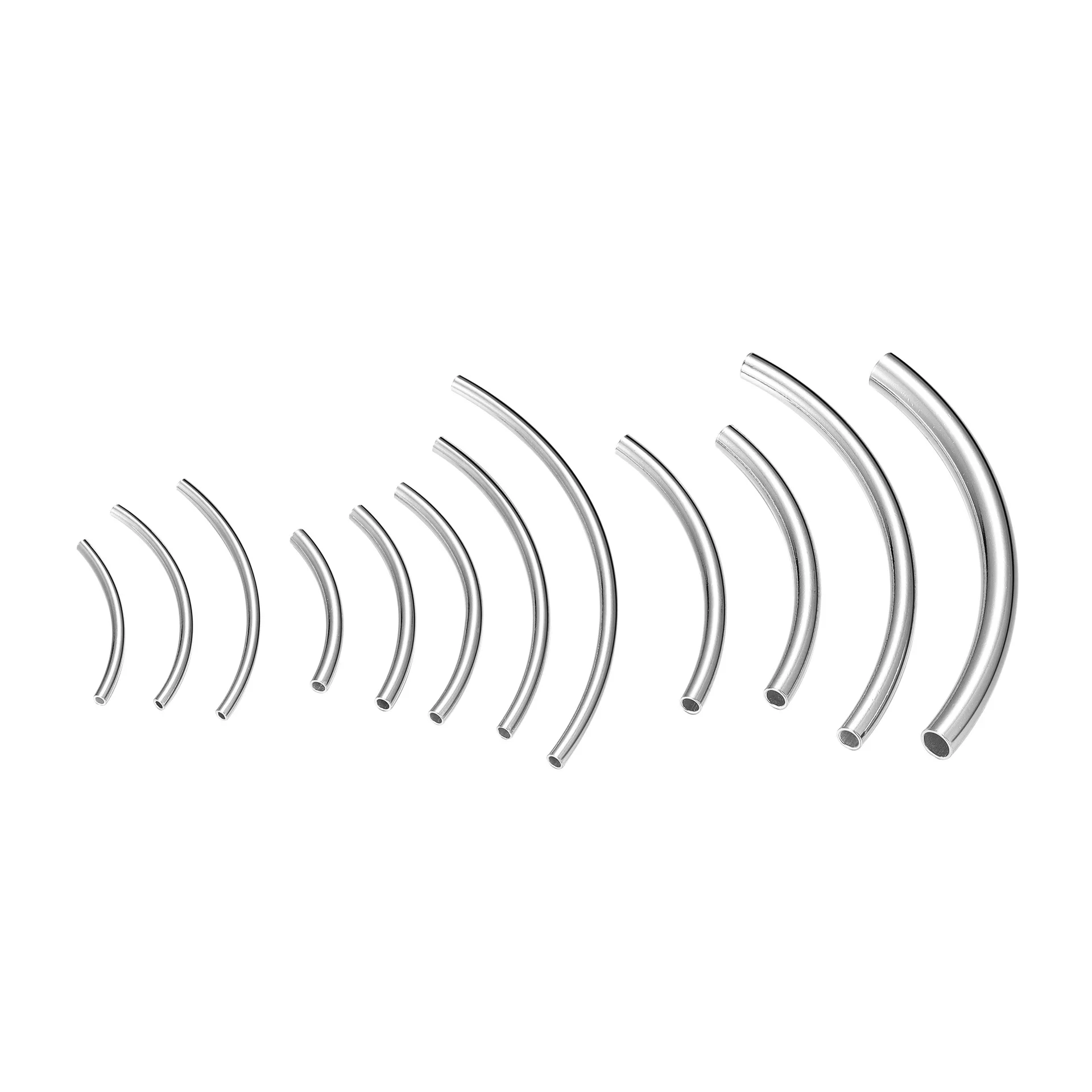 Wholesale 925 Sterling Silver Circular Bent Pipes Tube Connectors for DIY Necklace Bracelet Jewelry Accessories