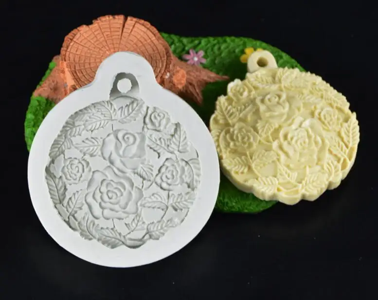 Силиконовая форма для торта с узором в виде роз, шоколадные конфеты, мыло ручной работы, силиконовая форма с тиснением «сделай сам» для ароматерапии