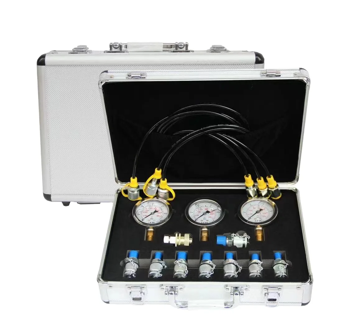 Hot sale 8 test points +3*1.5 M test hoses +3 pressure gauge +1 hydraulic couplings pressure test kit for excavator