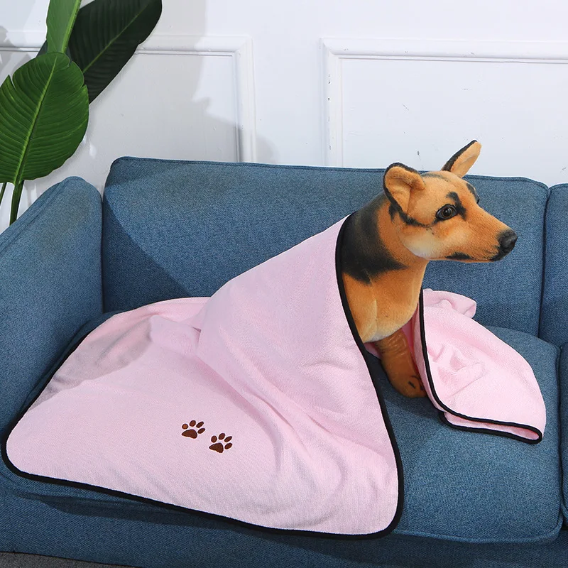 Pets Soft Warm Fleece Paw Embroidery Pet Puppy Dog Cat Blanket Sofa Pet Warm Product Cushion Cover Towel