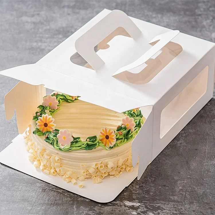  Easy to Carry 2021 Hot Sale Pop Up Style Where Buy Cake Boxes in Bulk Souffle Sweet Bakery Packaging Box with