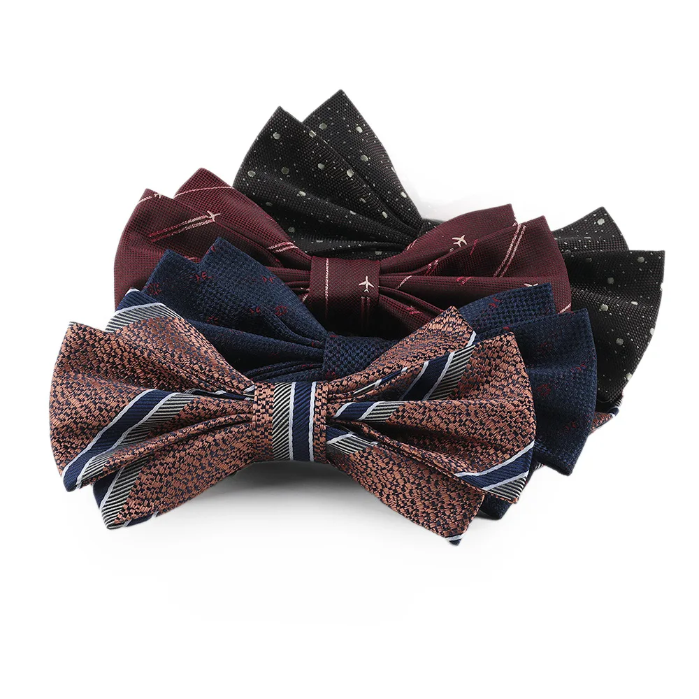 Wholesale Men Leather Buckle Bowtie Paisley Butterfly Knot Accessories Luxurious Bow Tie Black Cravat Formal Suit Wedding Ties