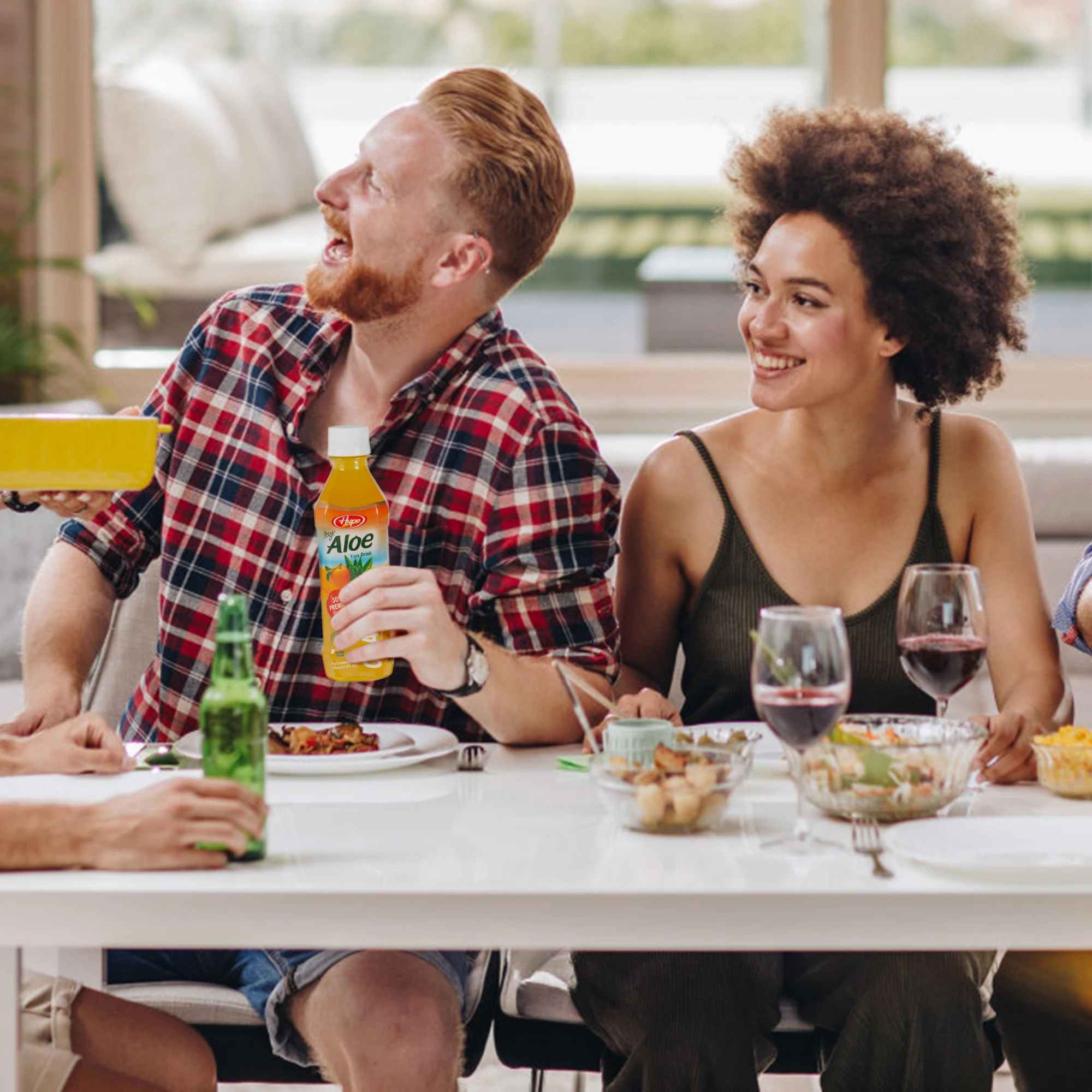 OEM Free Design  Vitamin C Aloe Beverage Manufacturer Aloe Vera Drink with Mango Flavor