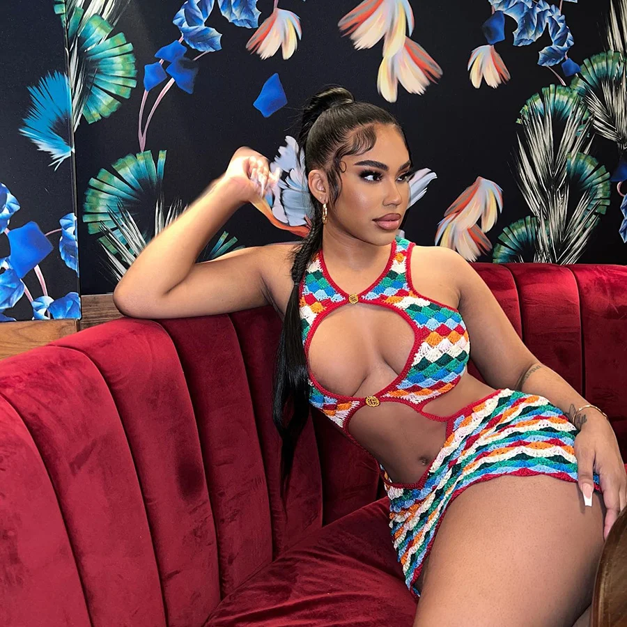 Женское облегающее платье-мини с принтом в клетку