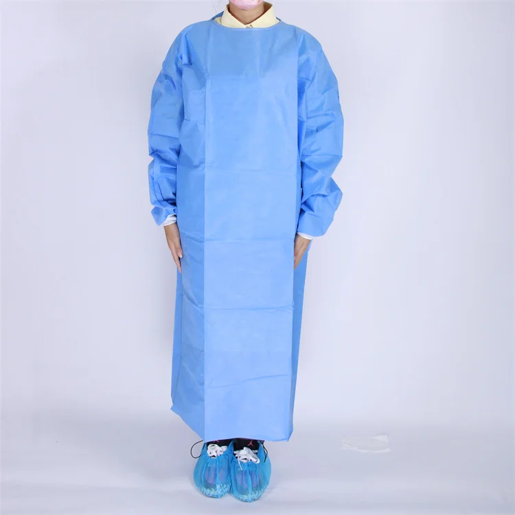 lab gown coat protective uniform disposable coverall isolation suit Clothing Safety Surgical Medical Non-woven PP SMS blue