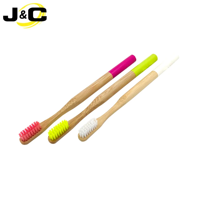 
Wholesale and biodegradable bamboo toothbrush in round handle 