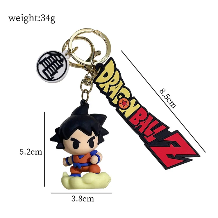 Dragon Balls Goku keychain Cartoon Key Pendant Soft Rubber Anime Small Wholesale Car Keychain Pendant