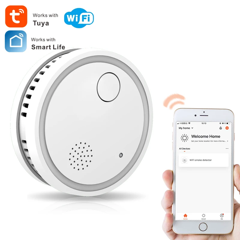 
KPL Kaipule battery powered Tuya APP remote control smart WiFi smoke sensor 