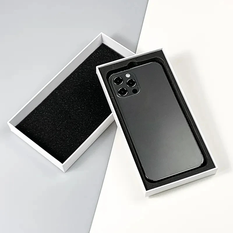Custom Logo Phone Cover Packaging Rigid Cardboard Box Mobile Cell Phone Case Packaging lid and base Box
